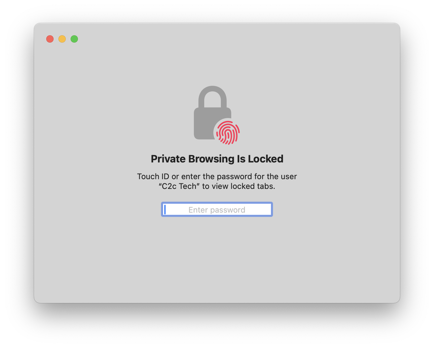 macOS Sonoma Safari - Private Browsing Is Locked
